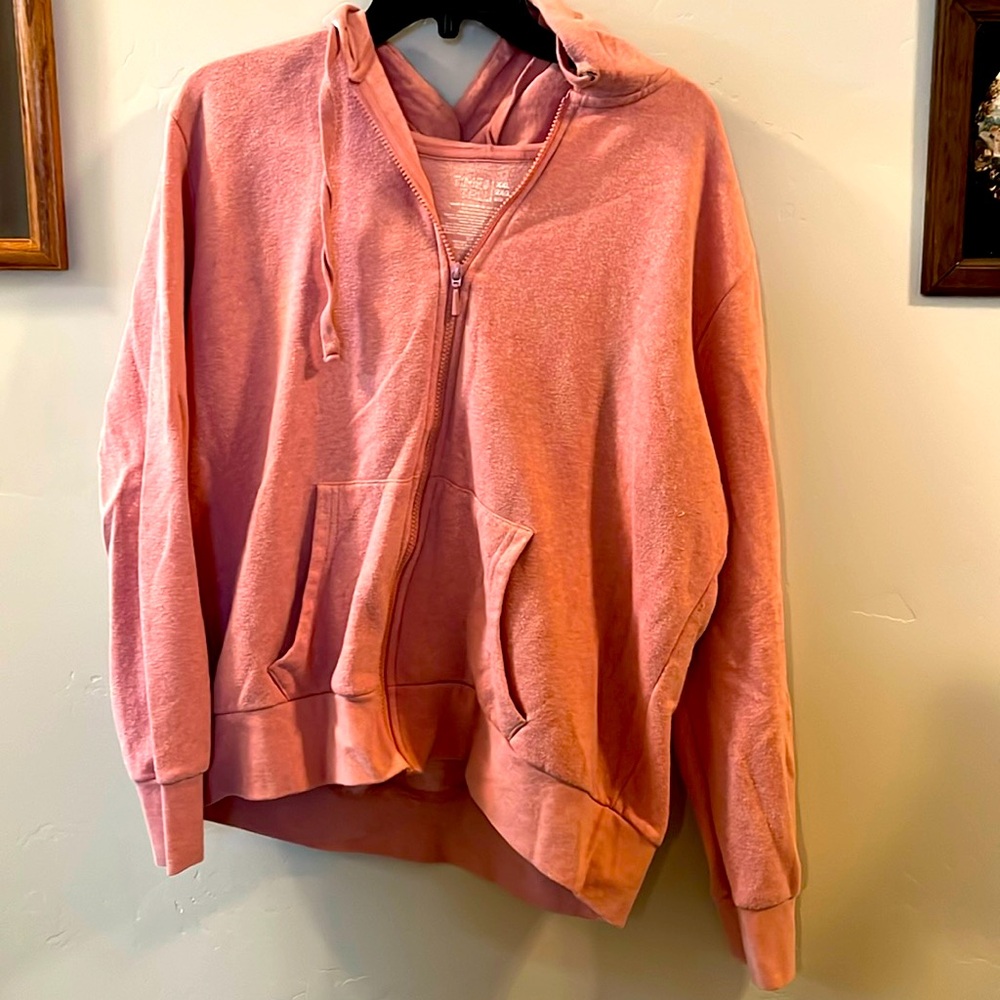 Women’s Zip Up Hoody Jacket, Pink, Time & Tru, Good Condition